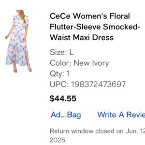 CeCe Floral Maxi Dress in Ivory and Blue